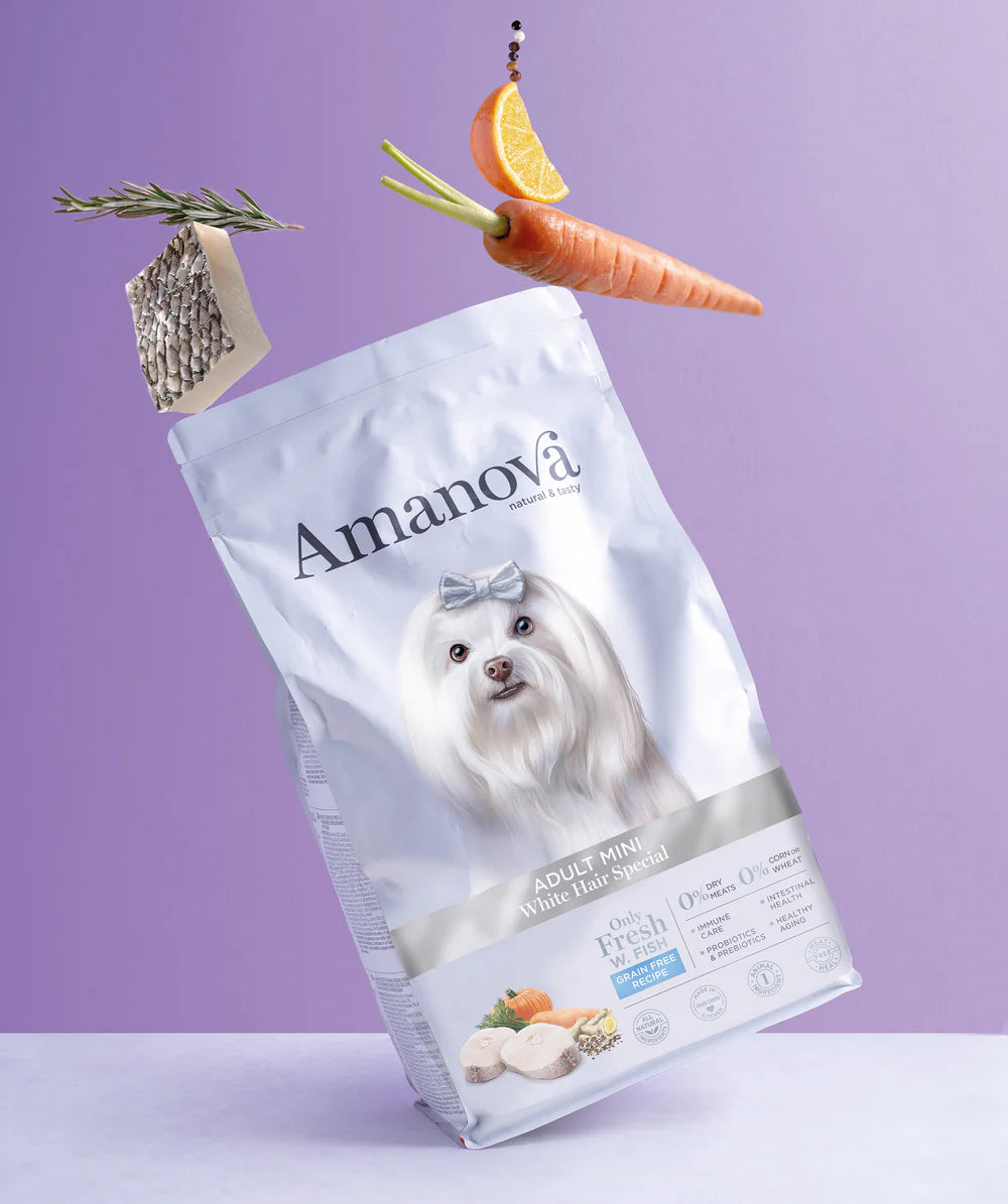 Amanova Adult Mini - White Hair Special - Dry food for adult dogs with white or light hair