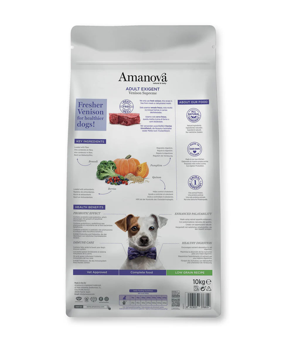 Amanova Adult Exigent - Deer - Premium kibble for adult dogs of all breeds