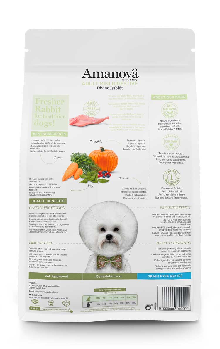 Amanova - Adult mini digestive - Coniglio divino - Coniglio fresco