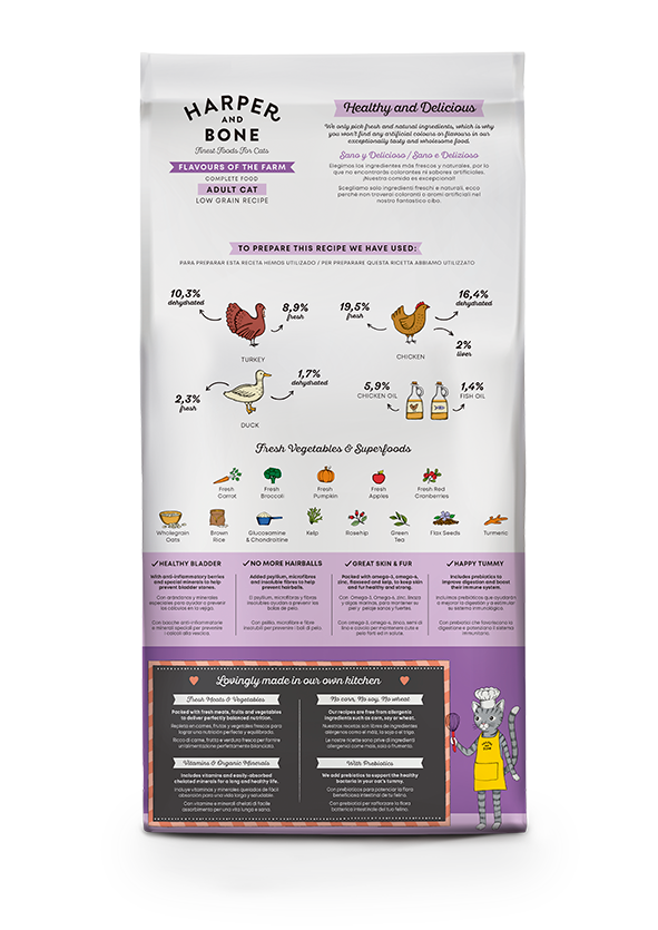Harper & Bone - Adult Cat - Flavours of the farm - Anatra, pollo e tacchino