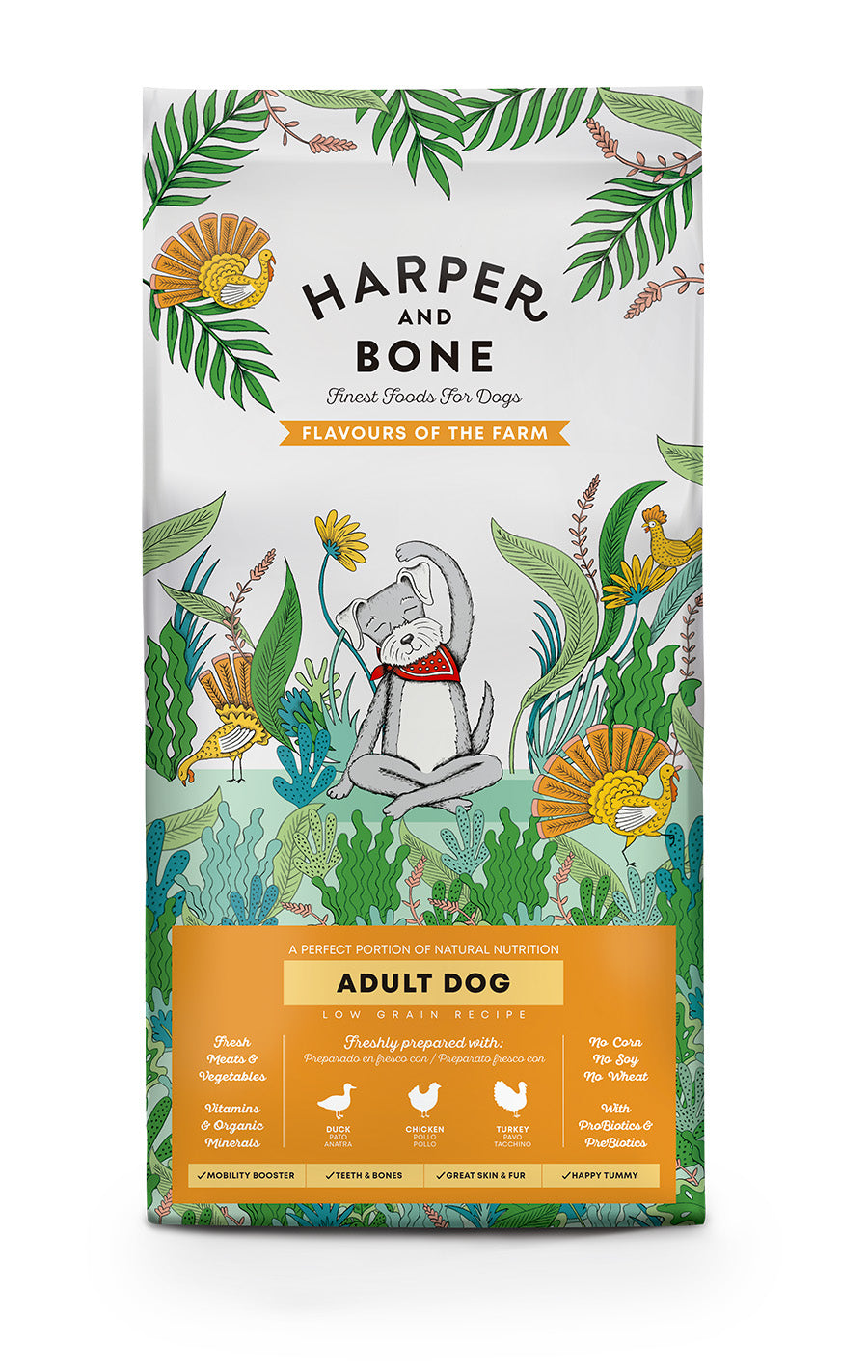Harper & Bone - Adult dog - Flavours of the farm - Anatra, pollo e tacchino