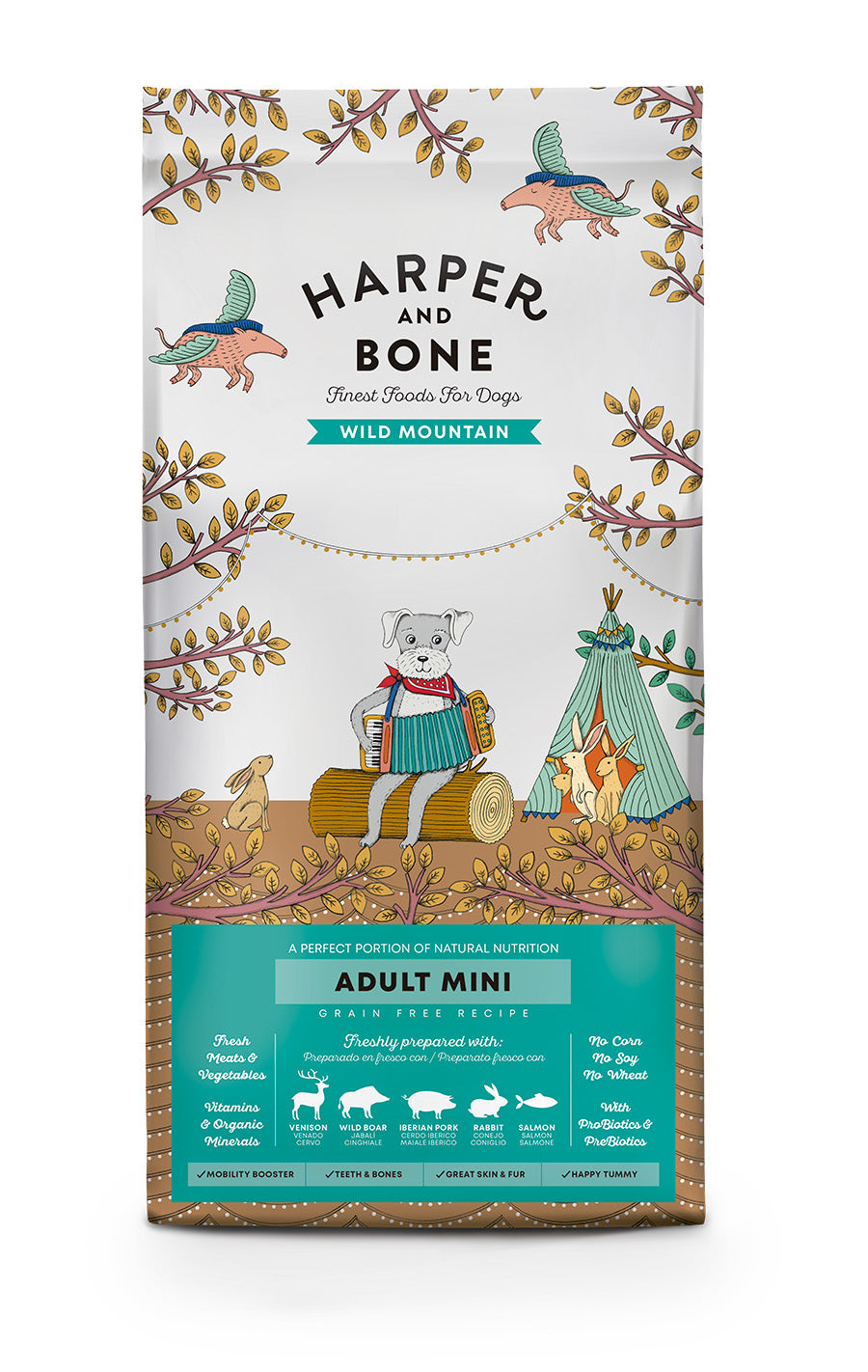 Harper & Bone - Adult mini - Wild mountain - Cervo, cinghiale, maiale, coniglio e salmone